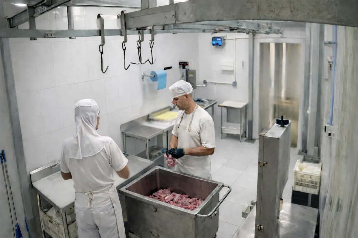 Área de produção do frigorífico Fiorelle com inspeção SISP